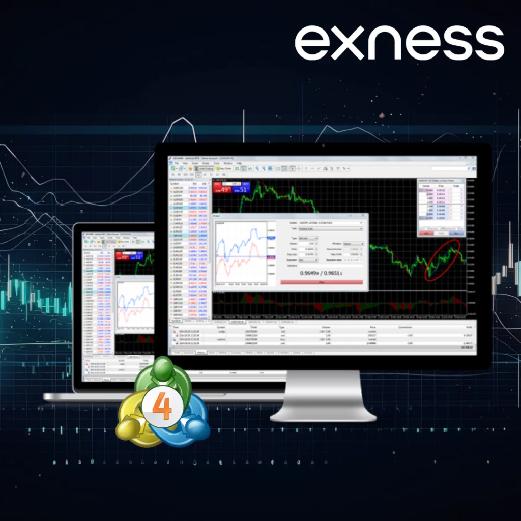 Exness MetaTrader 4 platform一方面，指标4平台 
