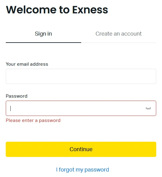 Exness Login  一方面，登录 
